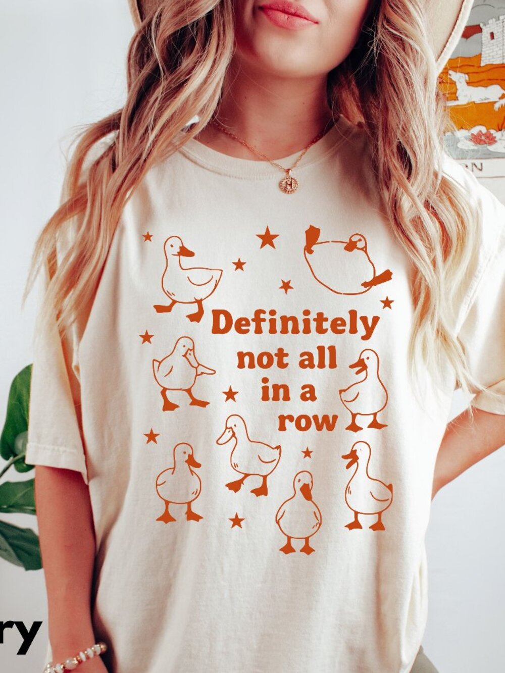NEW Funny Ducks Definitely Not in A Row Graphic Tee Shirt - GREAT GIFT IDEA!